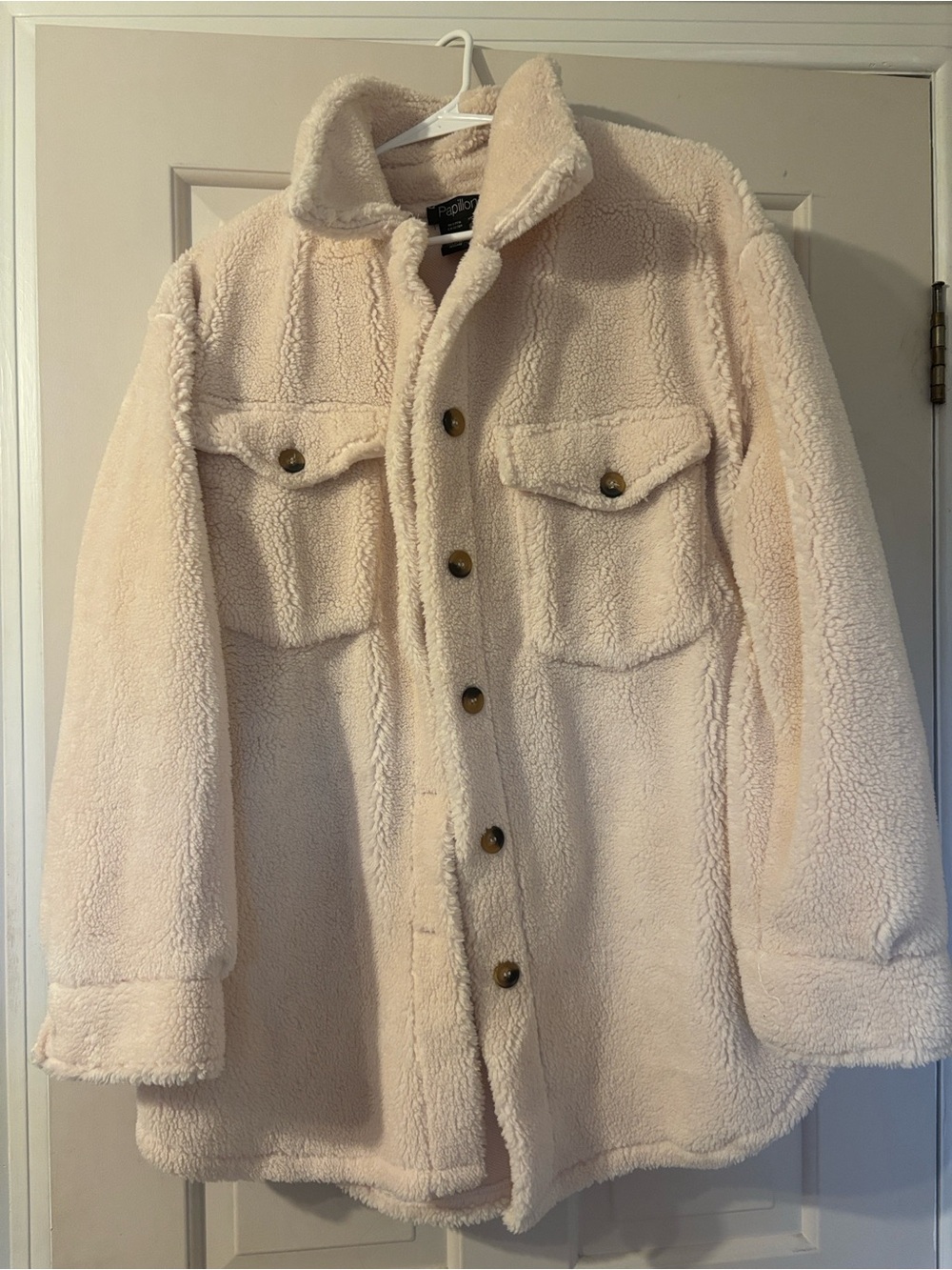Papillon Blanc Cream Teddy Sherpa Jacket